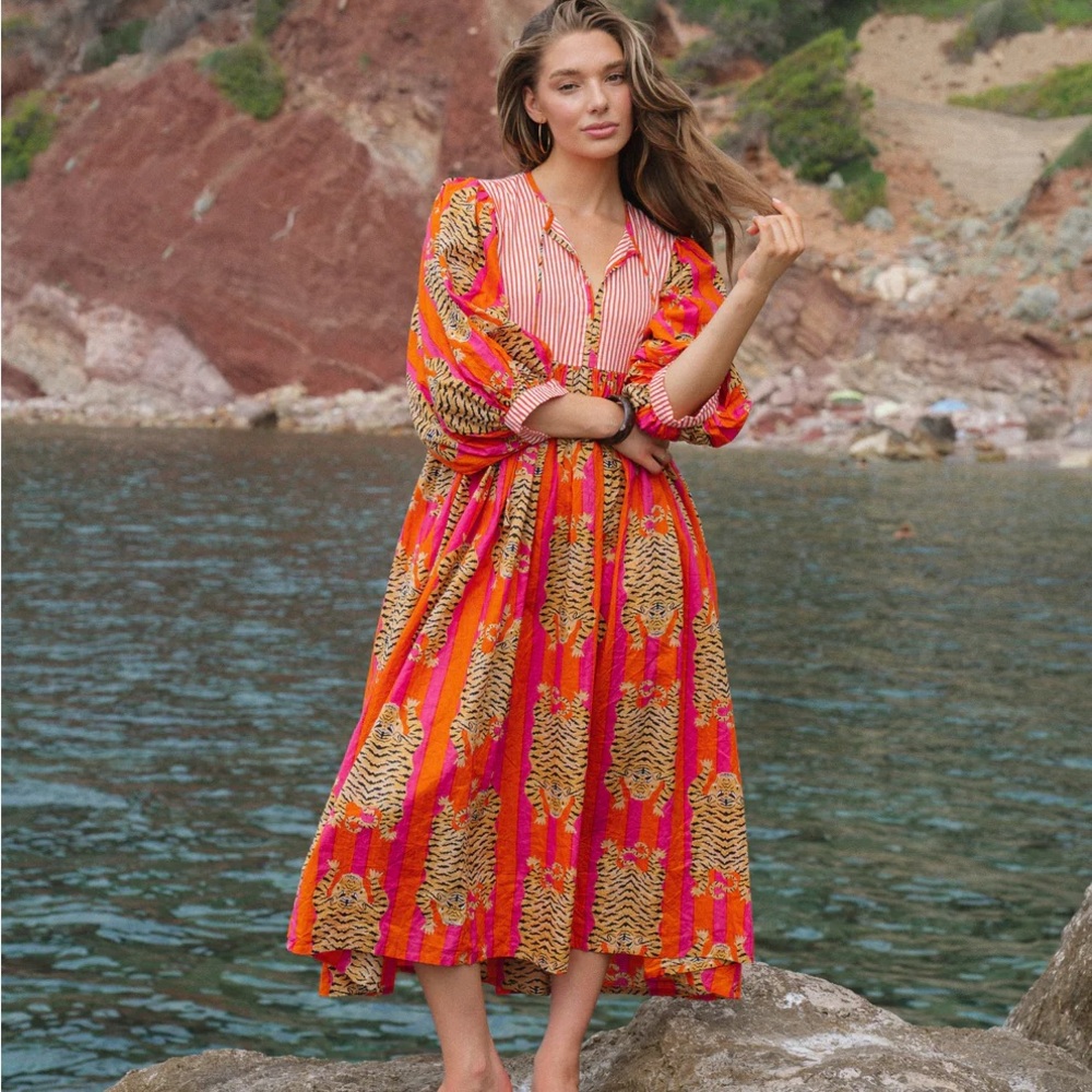 House of Sundar Vibrant Tiger Maxi Dress